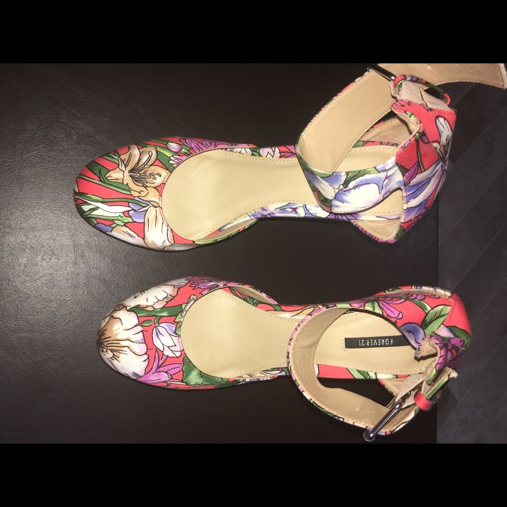 Forever 21 Floral Wedges
